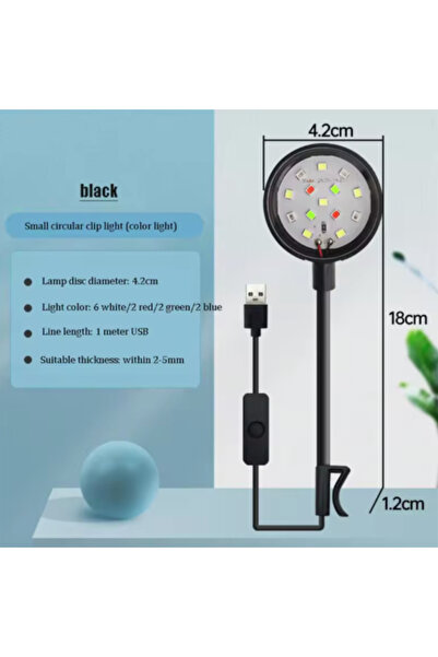Choice Black Aquarium Light With Adapter LED Clip On Fish Tank Light, Small F...