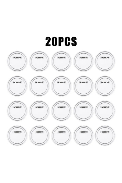 Choice1 مجموعة دبابيس أزرار أكريليك شفافة 25 مم، 20 قطعة، لصنع شارات فارغة، م...