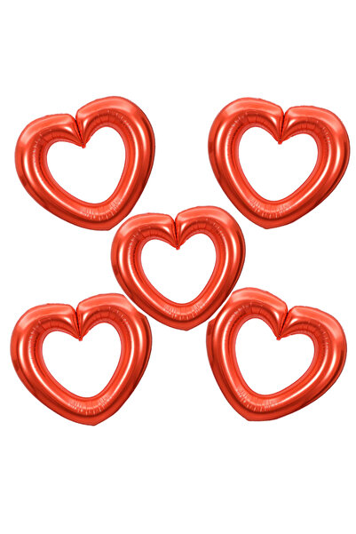 Choice5 Other 5pcs Red 5pcs 40Inch Hollow Hook Heart Ballo Love Hearts Alumin...