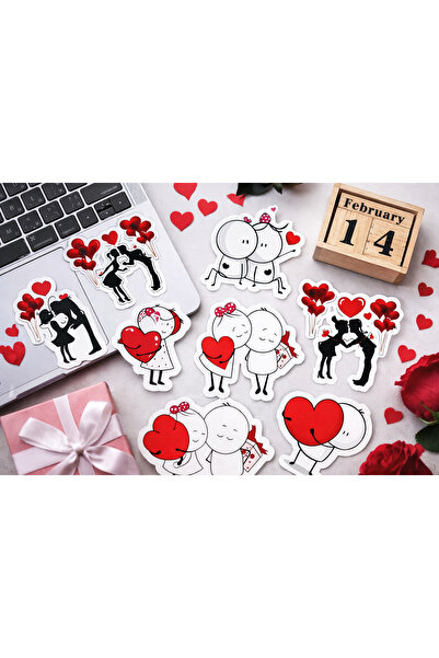 Limitless Design Valentine's Day Sticker Set – Cute Couple Stickers with Love...