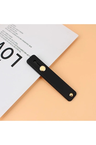 Choice9 حامل هاتف محمول عالمي أسود، سوار معصم، مقبض يد، حامل، دفع وسحب، لون سادة