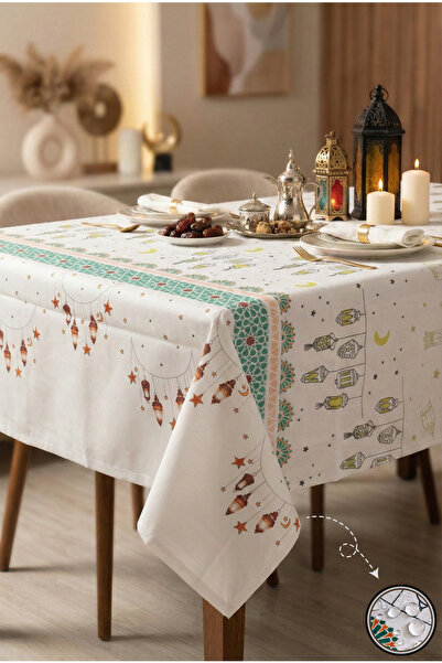 Soft Kare 5D Digital Printing Ramadan Tablecloth – Liquid-Proof, Stain-Resist...