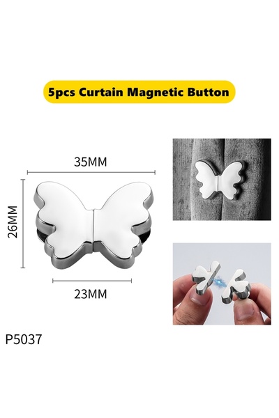 Choice8 5 أزواج من أزرار الستائر المغناطيسية القابلة للفصل، مشابك تثبيت الستا...