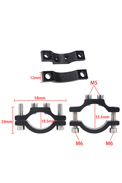Choice1 قطعتان من حامل مصباح أمامي للدراجات النارية M5 أسود، مصنوع من الألومن...