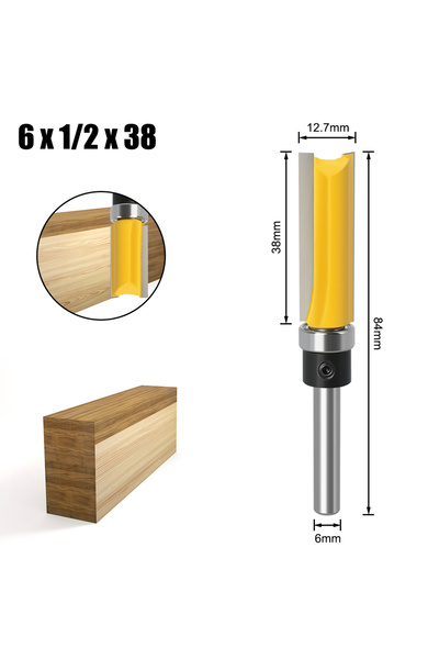 Choice5 6X12.7X38mm 3PCS/4PCS 1/4" 6mm Shank Flush Trim Router Bit Blade Temp...