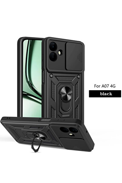 Choice30 غطاء حماية أسود مدرع لهاتف Galaxy A07 مزود بحلقة مغناطيسية، متوافق م...