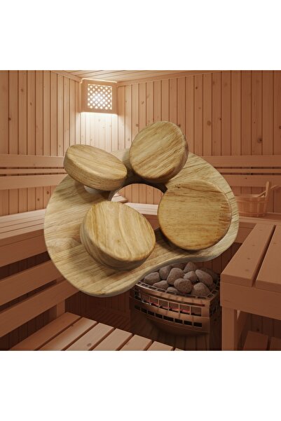 Choice مسند رأس خشبي للساونا مزود بقرص دوار، ملحق للساونا