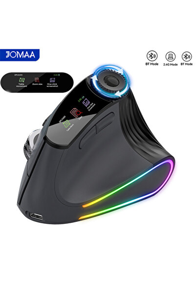 Choice ماوس لاسلكي مريح بإضاءة خلفية سوداء مع عجلة تمرير ذكية، ومقبض لضبط الو...