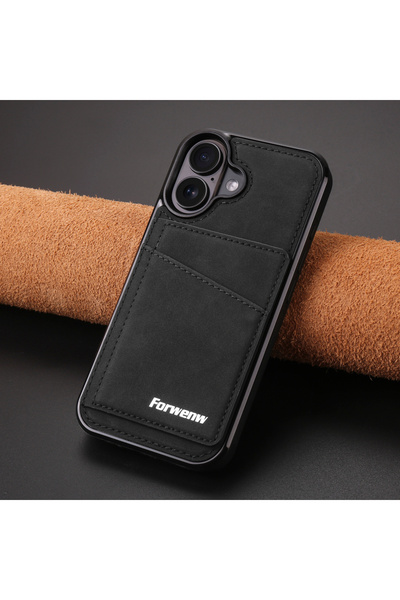 Choice93 iPhone 16 black Flip Leather Case for IPhone 16 17 Air 16E 15 14 13 ...