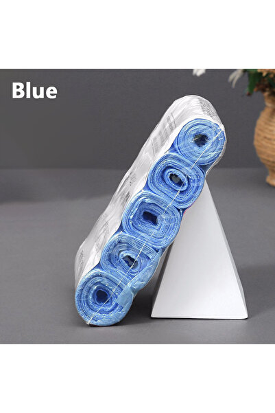 Choice6 60 كيس حقيبة أزرق للاستخدام مرة واحدة، ذو فوهة مسطحة، ملفوف في لفة، م...