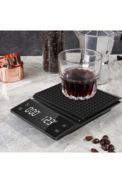 Choice ميزان قهوة 3 كجم/0.1 جرام مع مؤقت أدوات المطبخ مقياس وزن رقمي متعدد ال...