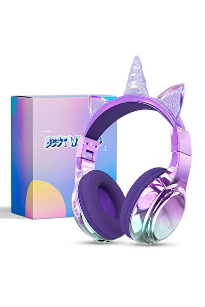 Choice Unicorn Purple Unicorn Wireless Headphones for Kids Girls Bluetooth Ea...