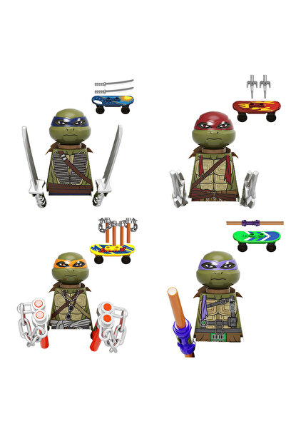 Choice 4 قطع من مجسمات شخصيات فيلم سلاحف النينجا الصغيرة KF01، مكعبات بناء لت...