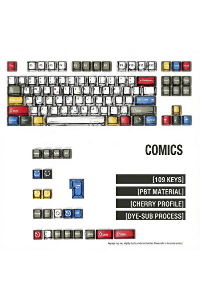 Choice أغطية مفاتيح بتصميم كوميدي، أغطية مفاتيح ملونة بإضاءة مختلطة، ارتفاع ا...
