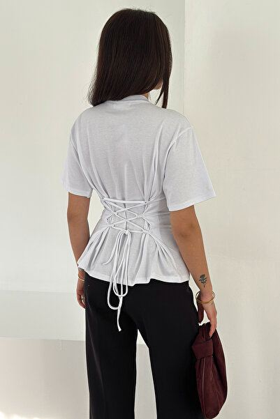 Noa&Noa تي شيرت بأكمام قصيرة مع تفاصيل ربط مميزة - فريد من نوعه