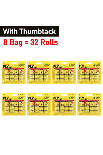 choice2 ٨ أكياس، ٤-٤٠ لفة من ورق لاصق قوي للذباب، شريط لاصق قوي، مصيدة للحشرا...