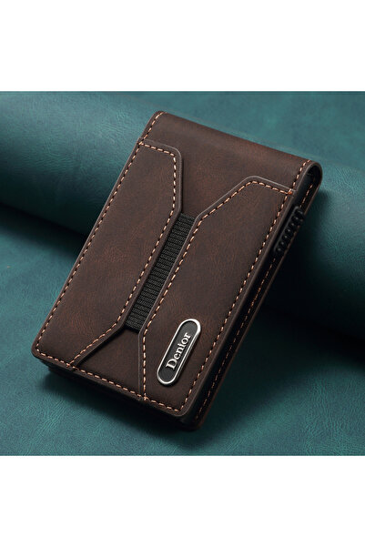 choice2 Brown Luxury Faux Leather Card Slot Wallet Flip Cover Button Magnet C...