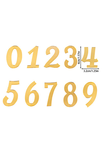 choice2 style C 0-9 Number for Cake Topper Acrylic Gold Shiny Cake Topper Gli...