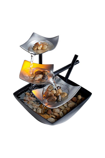 Choice5 نافورة صغيرة على شكل شلال مائي بإضاءة LED، مثالية لمكتب العمل، وديكور...