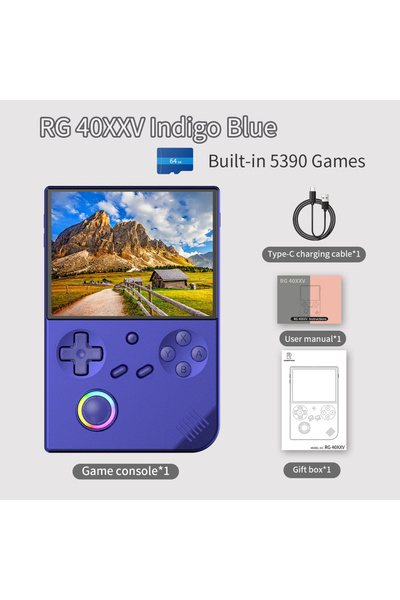 Choice1 Blue 64GB ANBERNIC RG40XXV Retro Handheld Game Console 4'' IPS Screen...