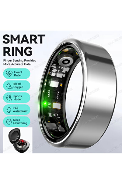 Choice23 7 سيلفر-برو خاتم ذكي للرجال والنساء مزود بتقنية بلوتوث لمراقبة معدل ...