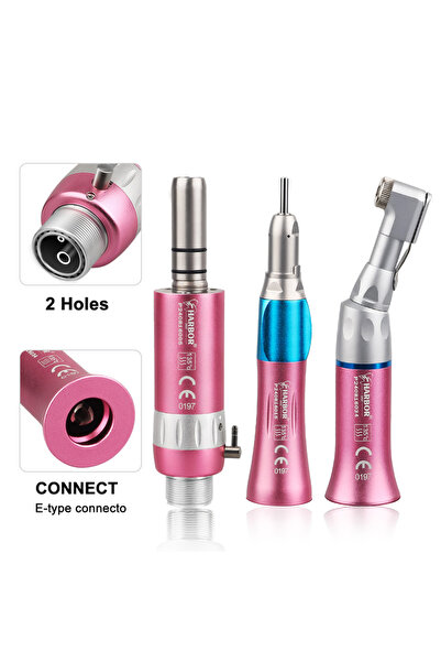 Choice1 whole set 2 hole Pink Color Dental Low Speed Handpiece Straight Contr...