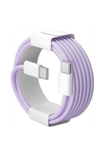 Choice33 كابل شحن سريع USB-C إلى USB-C بطول 3 أمتار، لون بنفسجي، من قطعة إلى ...