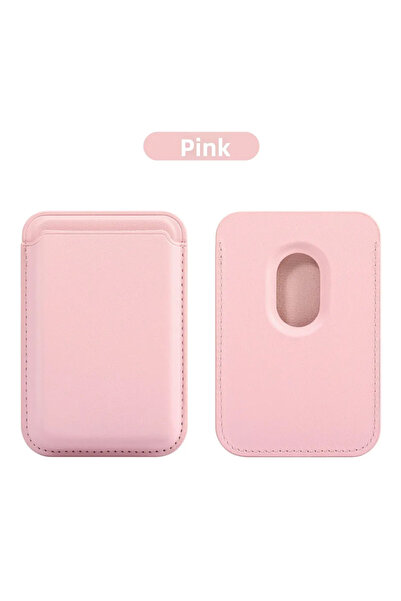 Choice10 محفظة جلد وردية اللون حامل بطاقات، متوافقة مع هواتف آيفون ١٣، ١٤، ١٥...