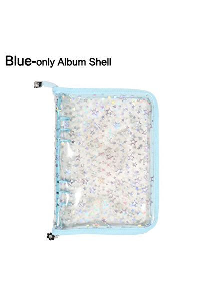 Choice Blue Shell A5 Laser Star Zipper Binder Collect Book Refill Organizer D...