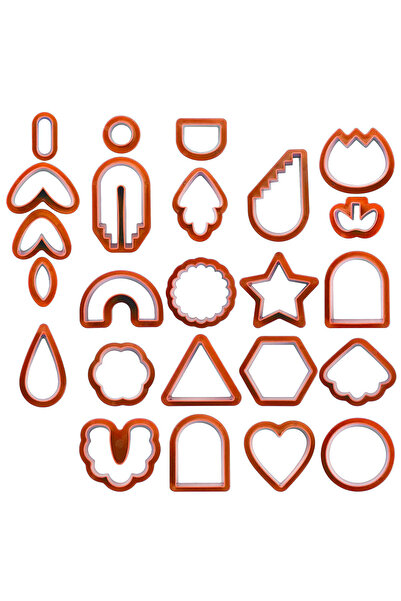 Choice مجموعة قواطع أقراط من الطين بلون أحمر صدئ، 24 قطعة، لصنع مجوهرات من طي...