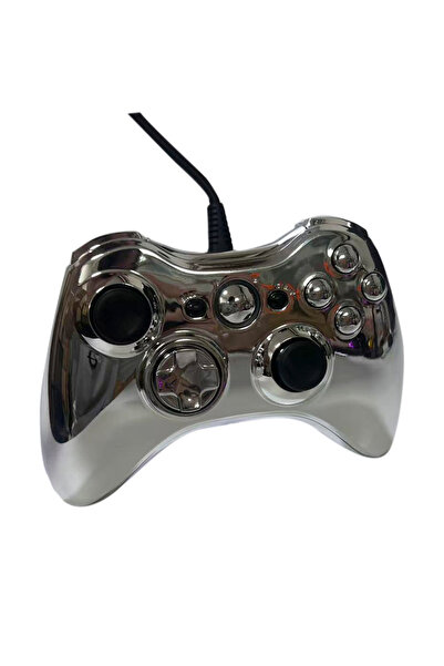 choice2 Electroplated Silver Wired Game Controller with Sleek Electroplated F...