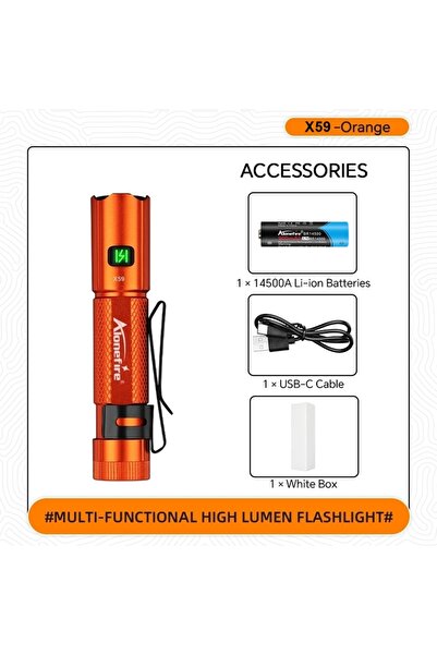 Choice1 X59-Orange Mini LED Pen Clip Flashlight Portable Keychain Light EDC T...
