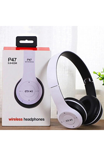 Choice1 سماعات رأس لاسلكية بيضاء بدون استخدام اليدين، مزودة بخاصية إلغاء الضو...