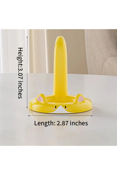 choice2 حامل هاتف أصفر اللون بتصميم قطة كرتونية لطيفة، قطعة واحدة، الأكثر مبي...