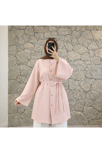 Mina Terzi&Butik Dügmeli kuşaklı gömlek