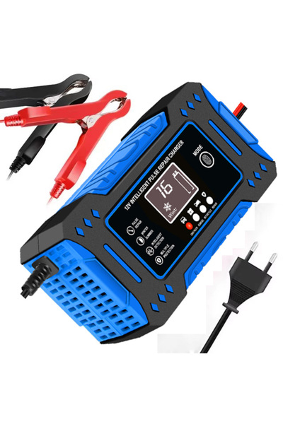 choice2 Blue EU Plug 12V 6A Car Battery Charger 12V Intelligent Pulse Repair ...