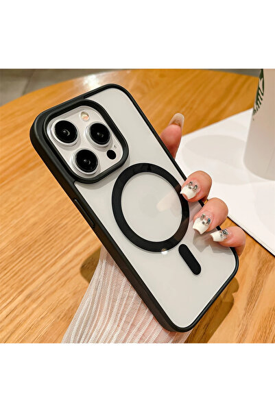 Choice55 جراب فاخر أسود مقاوم للصدمات للشحن اللاسلكي Magsafe لهواتف iPhone 16...