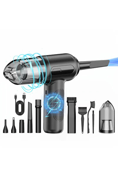 Choice black 2 In 1 Compressed Air Duster Cordless Dust Blower Rechargeable B...