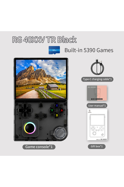 choice2 جهاز ألعاب محمول كلاسيكي أسود اللون من أنبيرنيك RG40XXV بسعة 64 جيجاب...