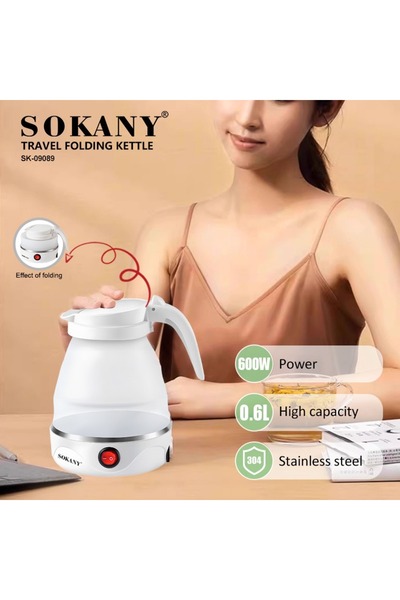 Choice1 EU L WHITE folding kettle 0.7L electric kettle travel portable food g...