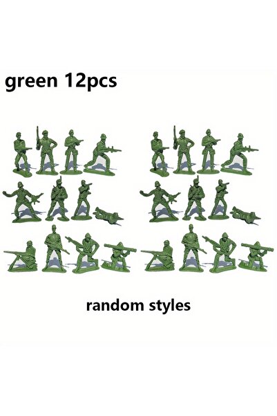 Choice 12pcs 12-48pcs Green 5cm Tactical Soldier Miniatures Army Model Figure...