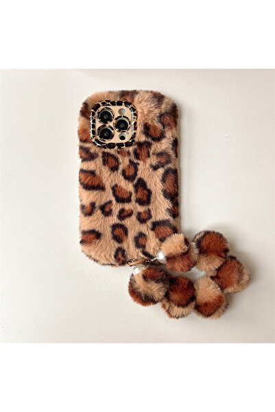 Choice59 جراب غلاف هاتف آيفون 16 بتصميم أنيق وبري جلد النمر مع حامل عدسة، متو...