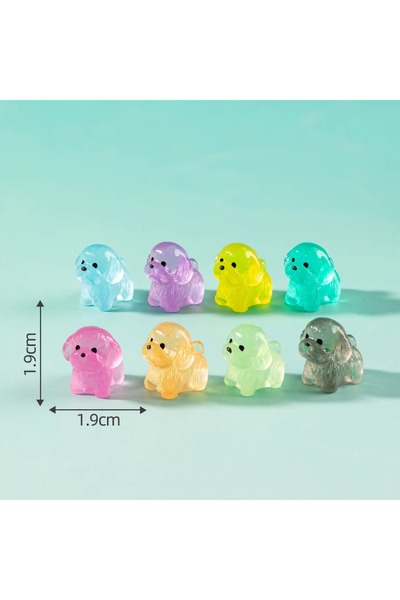 Choice C-8pcs mix 8pcs Mini Luminous Figures Puppy Miniature Decor Glow At Ni...