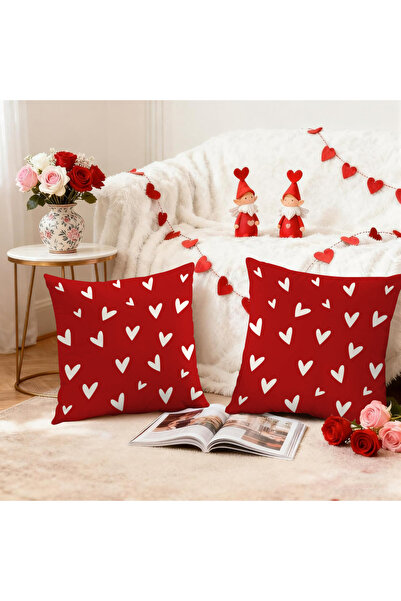 Choice غطاء وسادة عيد الحب، قطعتان، مقاس 45×45 سم، رقم الموديل BZ1570، غطاء و...