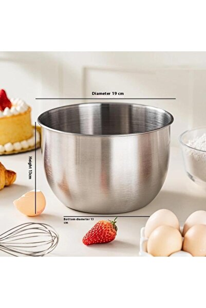 choice2 وعاء خلط من الفولاذ المقاوم للصدأ بتصميم عميق، مناسب للطبخ والخبز وال...