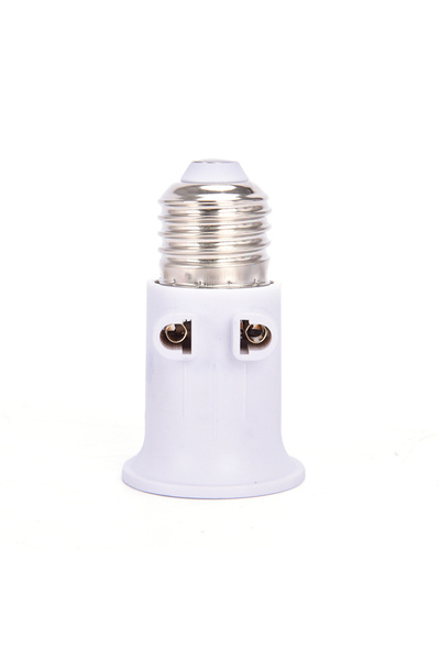 Choice1 White 1PC PBT Fireproof E27 Bulb Adapter Lamp Holder Base Sket Conver...