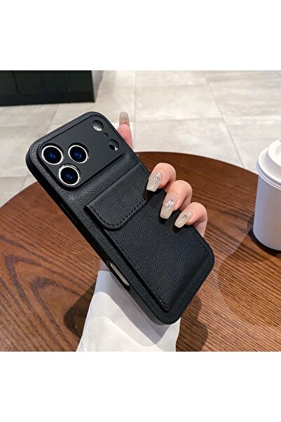 Choice حقيبة غلاف هاتف فاخر أسود بتصميم كلاسيكي مزود بفتحات محفظة ، مناسب لها...