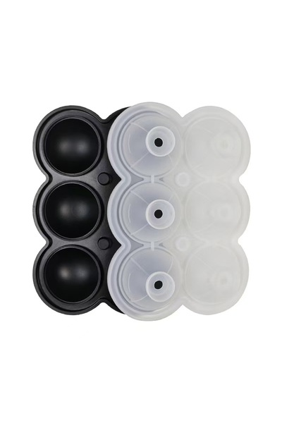 Choice1 6 grid Black Large Ice Cube Moulds,Ice Cubes, Melt Slowly,BPA Free,Ea...