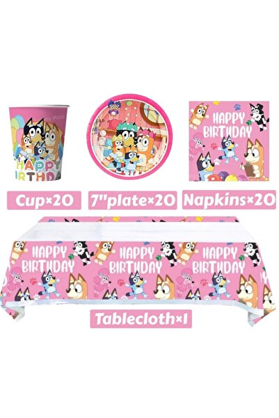 Choice18 Party set-61PCS-A Pink Bluey Birthday Party Decorati Kids Girls Disp...