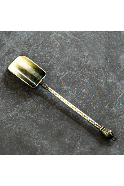 Choice1 ملعقة شاي من سبيكة برونزية مزخرفة بنقوش سحابية عتيقة، أداة لتحضير الش...